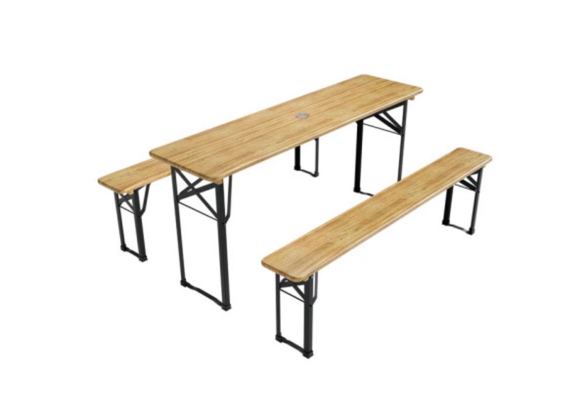 3-delige Biertafel Set (NIEUW IN DOOS), Tuin en Terras, Ophalen of Verzenden, Zo goed als nieuw, Inklapbaar, Rechthoekig