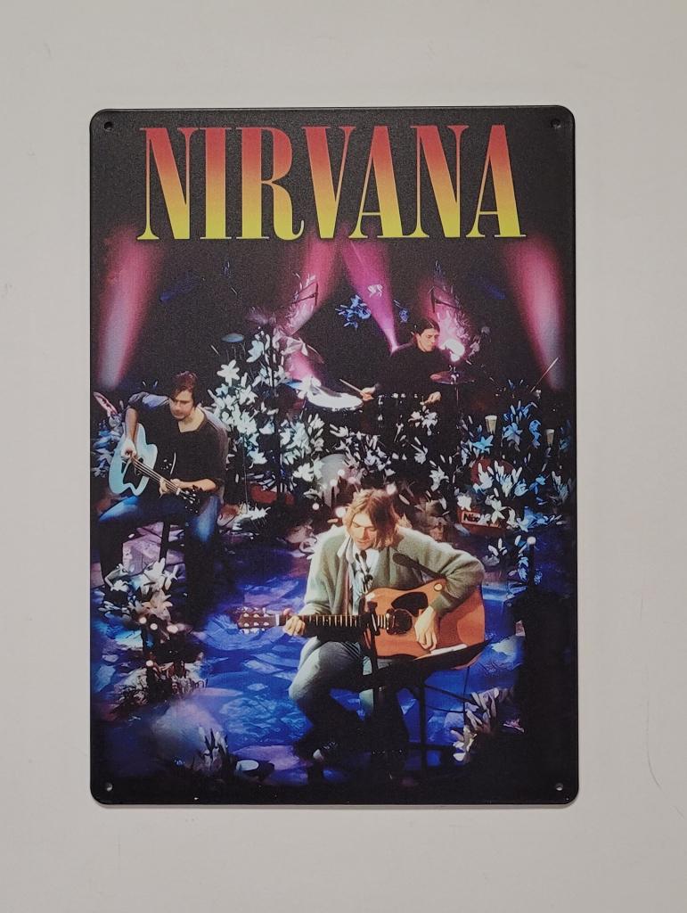 Nirvana Unplugged reclamebord van metaal wandbord deco, Verzamelen, Info@deconoord.nl, Deco Noord, Nieuw, Ophalen of Verzenden