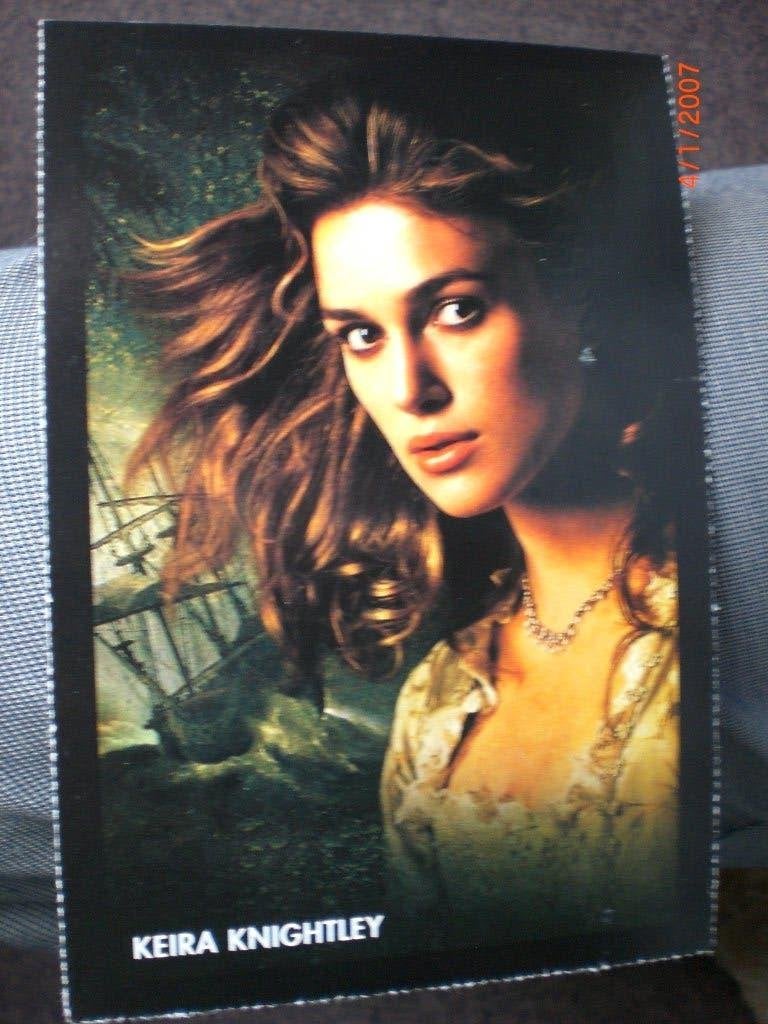 kaart Keira Knightley Pirates of the Caribbian, Ophalen of Verzenden, 1980 tot heden, Sterren en Beroemdheden