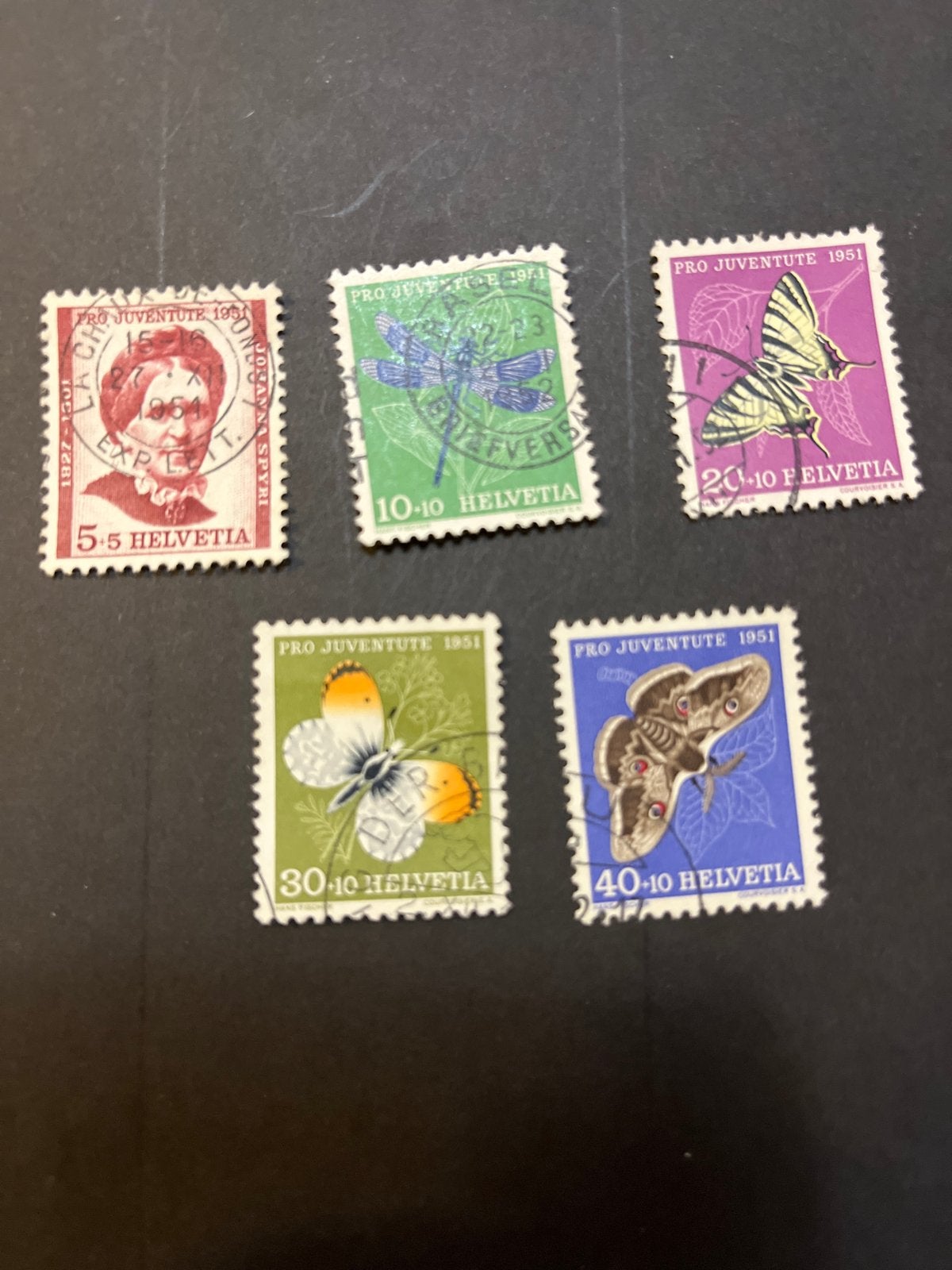 Pro Juventute 1951 - 5 stuks compleet gestempeld, Postzegels en Munten, Ophalen of Verzenden, Gestempeld