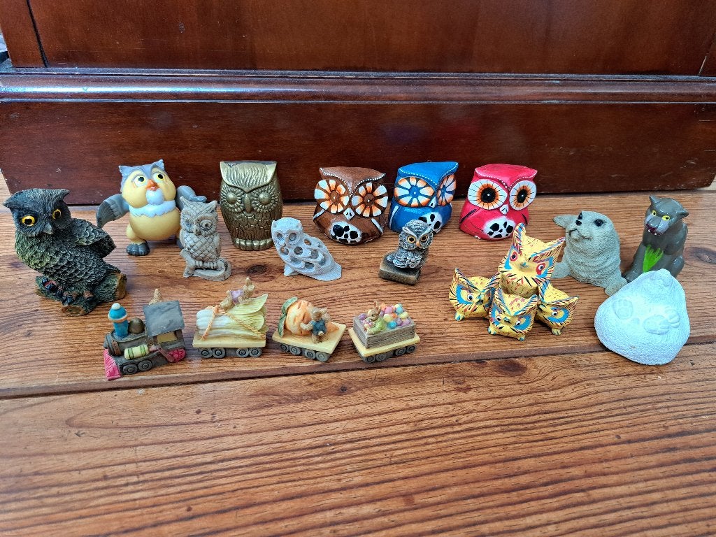 Verzameling uilen en andere dieren, Ophalen of Verzenden, Gebruikt, Dier