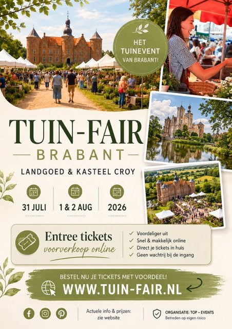 Online Tickets met Voordeel Tuin-Fair Brabant 2026, Drie personen of meer