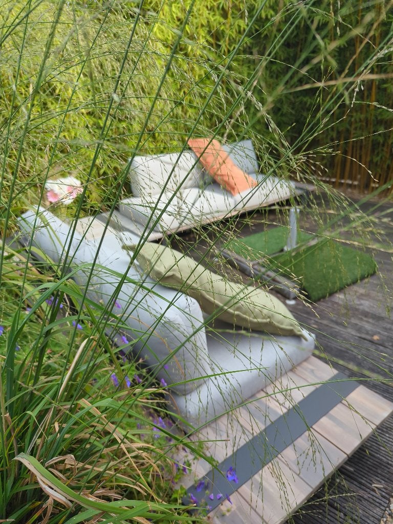 Comfortabele loungeset met zit-  en rugkussens., Tuin en Terras, Tuinsets en Loungesets, Ophalen, Gebruikt, Loungeset, Bank