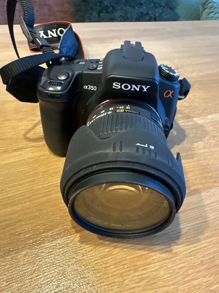 Sony Alpha a350 Spiegelreflexcamera met Sigma 18-200mm lens, Ophalen, Gebruikt, Spiegelreflex, Sony
