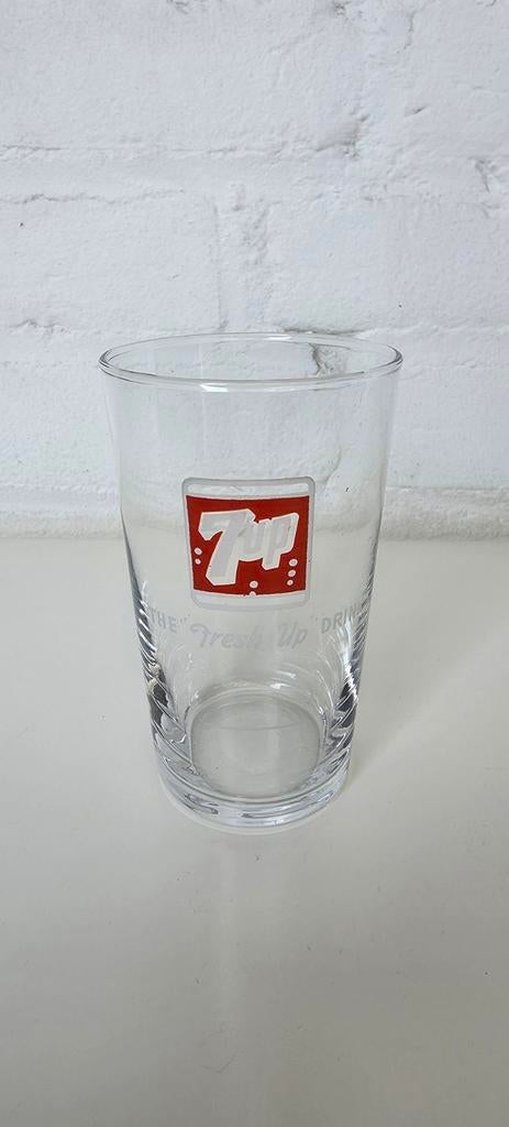 Vintage 7up glazen, Ophalen of Verzenden, Gebruikt, Frisdrankglas