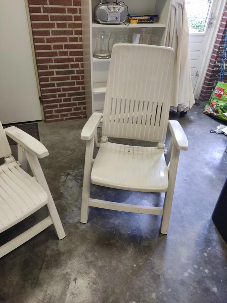 2 Hartman Kings Club verstelbare tuinstoelen + kruk, Tuin en Terras, Ophalen, Gebruikt, Kunststof, Verstelbaar