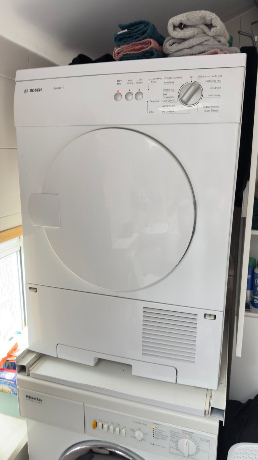 Wasmachine droger, Ophalen, 6 tot 8 kg, Zo goed als nieuw, 85 tot 90 cm