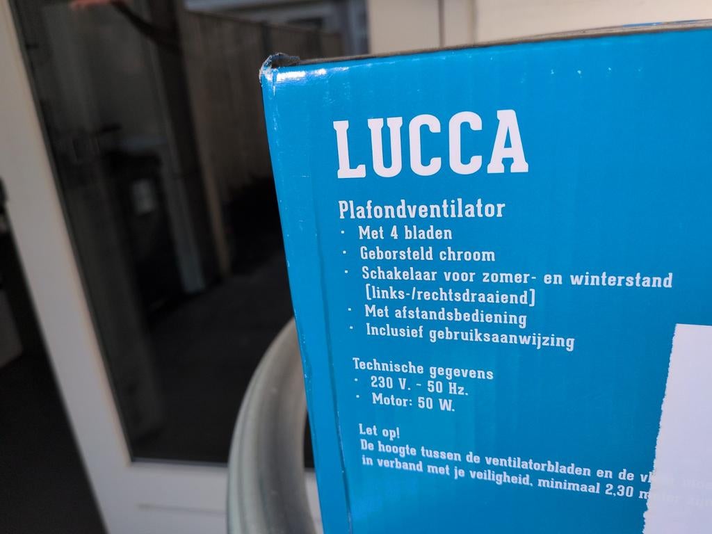 LUCCA Plafondventilator met afstandsbediening, Ophalen, Ventilator met afstandsbediening, Nieuw, Plafondventilator