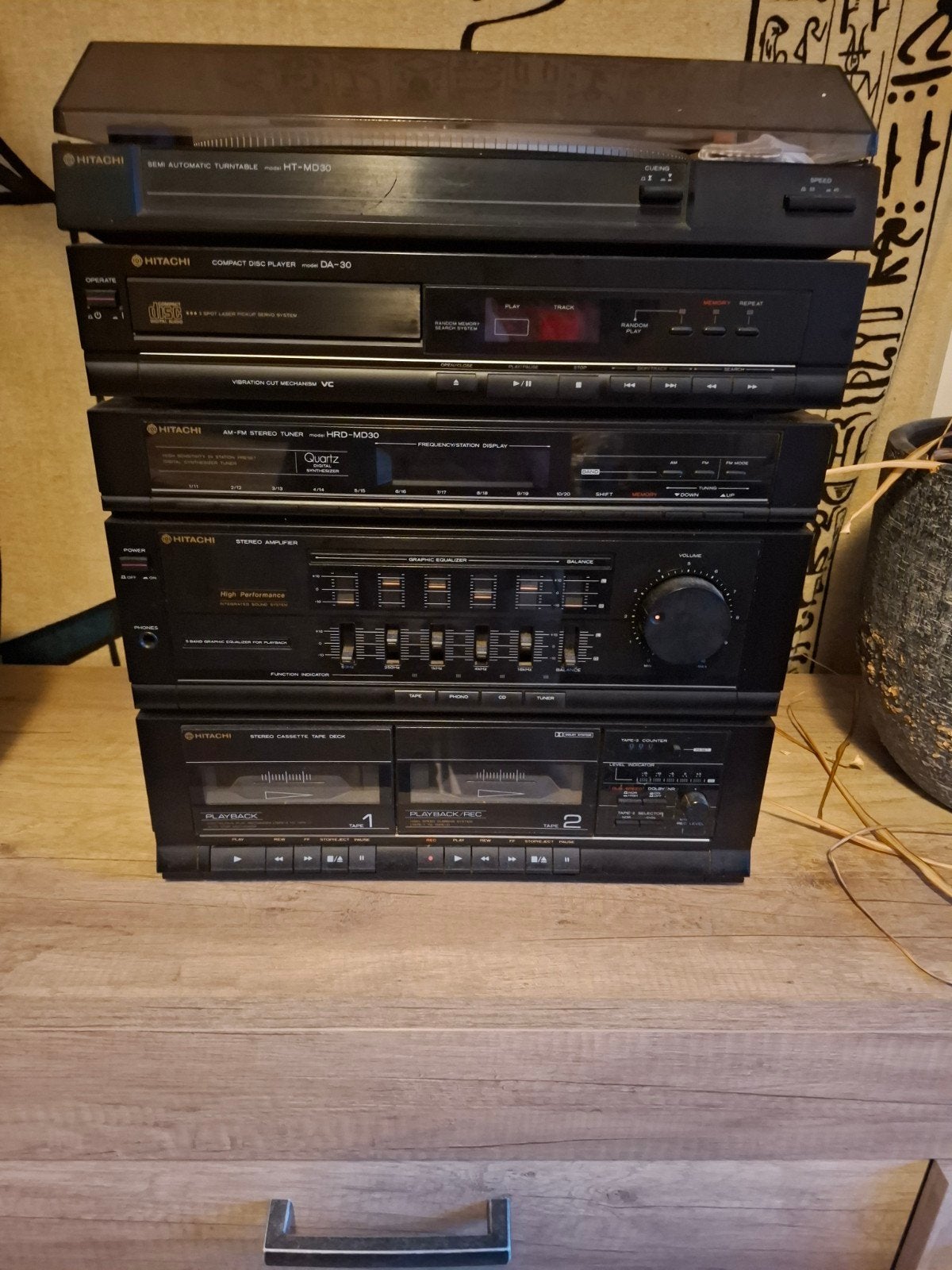 Hitachi Stereo Set met Platenspeler, Audio, Tv en Foto, Ophalen, Cassettedeck, Overige merken