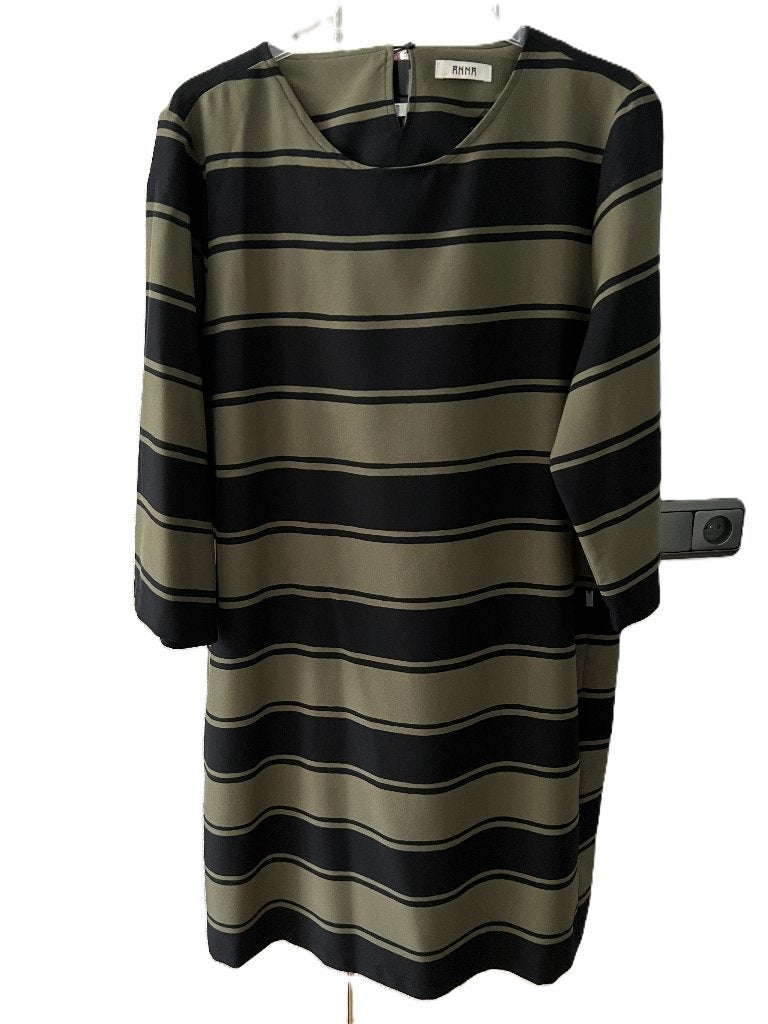 ANNA van Toor gestreepte shift jurk zwart army XL, Verzenden, Zwart, Maat 42/44 (L), ANNA van Toor