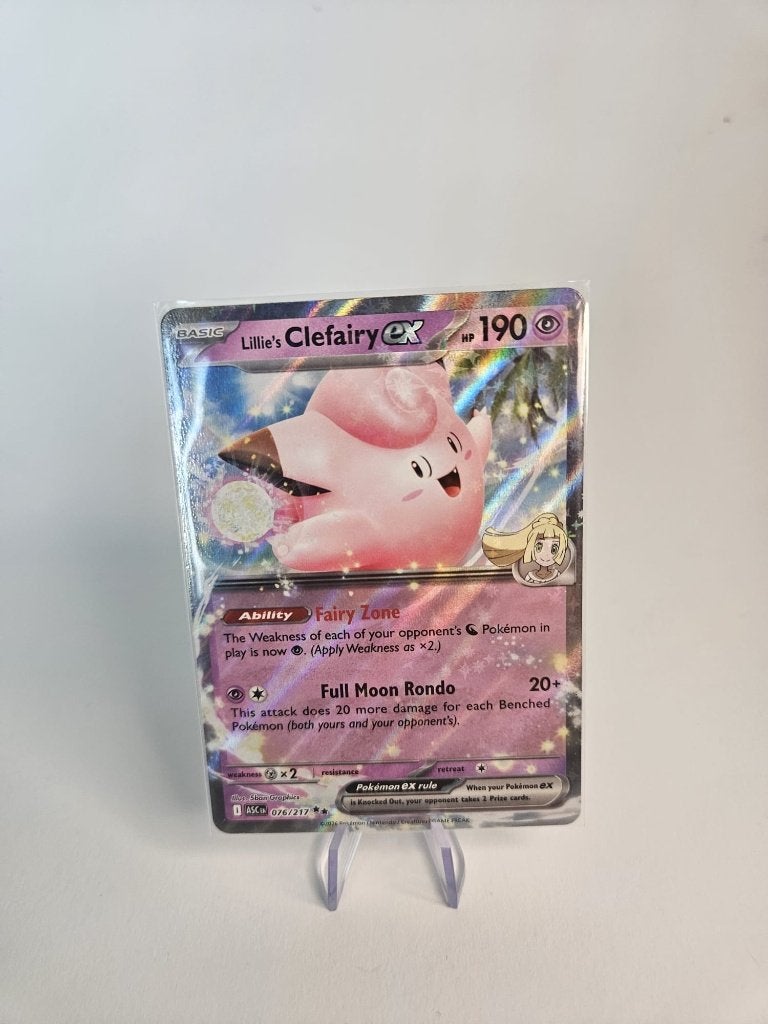 Pokémon Lillie's Clefairy ex 076/217 – Ascended Heroes, Ophalen of Verzenden, Zo goed als nieuw, Losse kaart, Foil