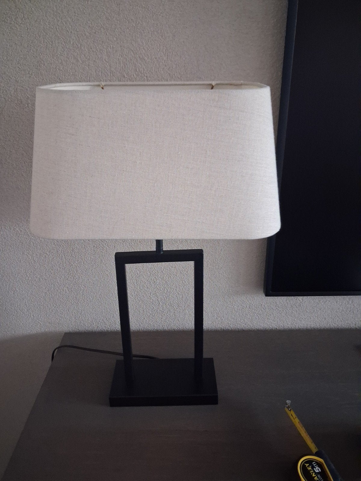 2 Moderne tafellampen met stoffen kap, Metaal, Ophalen of Verzenden, Zo goed als nieuw, Zwart