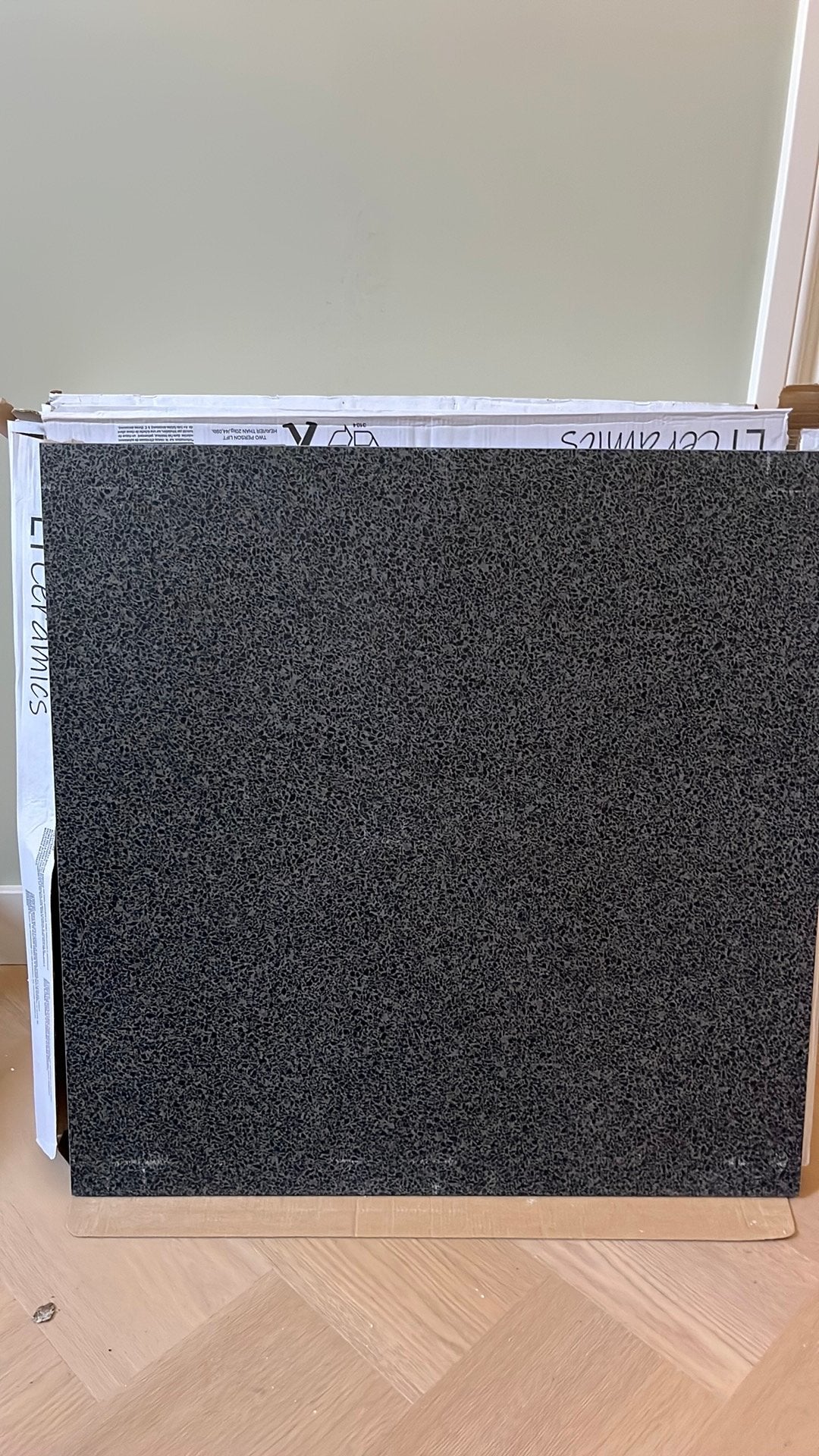 Terrazzo tegels zwart - 596x595mm, Ophalen, Nieuw