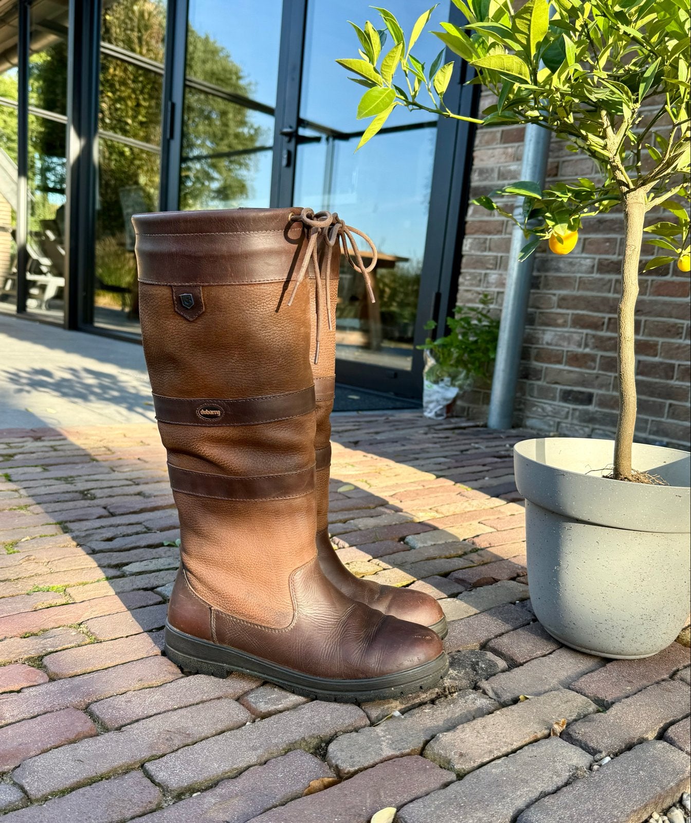 Dubarry Galway laarzen - slim fit - walnut - maat 43, Hoge laarzen, Bruin, Ophalen of Verzenden, Gedragen