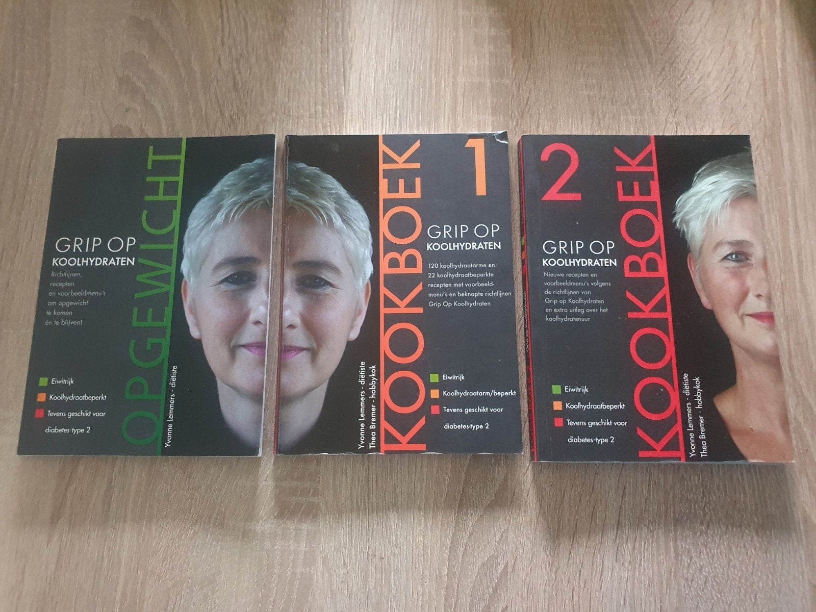 Boek Grip op Koolhydraten + kookboek 1 en 2  Yvonne Lemmers, Gelezen, Hoofdgerechten, Yvonne Lemmers, Thea Bremer, Gezond koken
