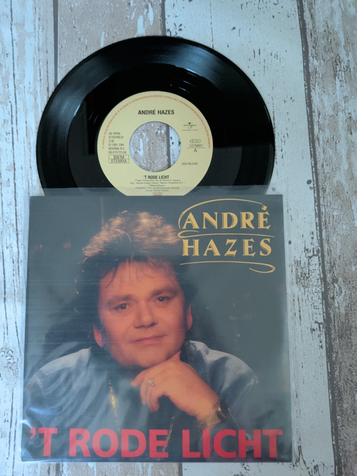 André Hazes - 't Rode Licht (Vinyl Single), Cd's en Dvd's, 7 inch, Ophalen of Verzenden, Zo goed als nieuw, EP