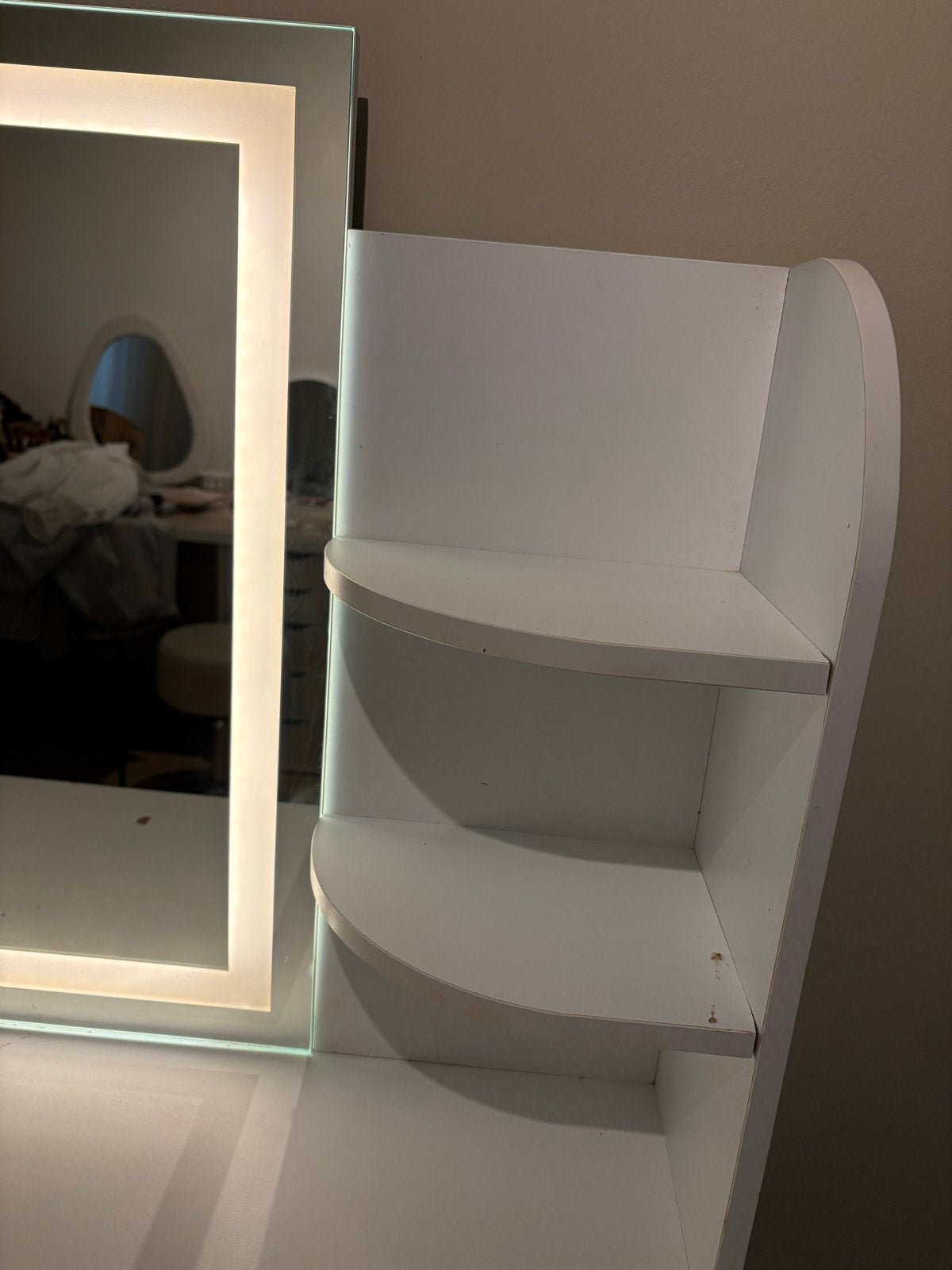 Make-up tafel met verlichte spiegel en opbergruimte, Ophalen, Gebruikt, 100 tot 150 cm, 50 tot 100 cm