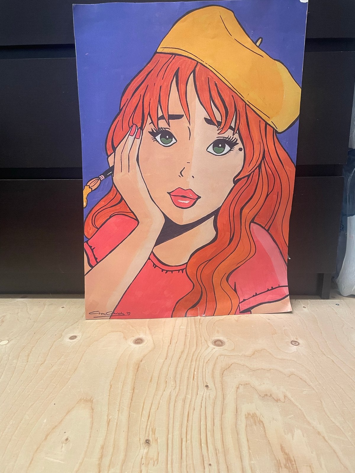 Poster van creachick, Ophalen, Tekening, Overige technieken, Handgemaakt