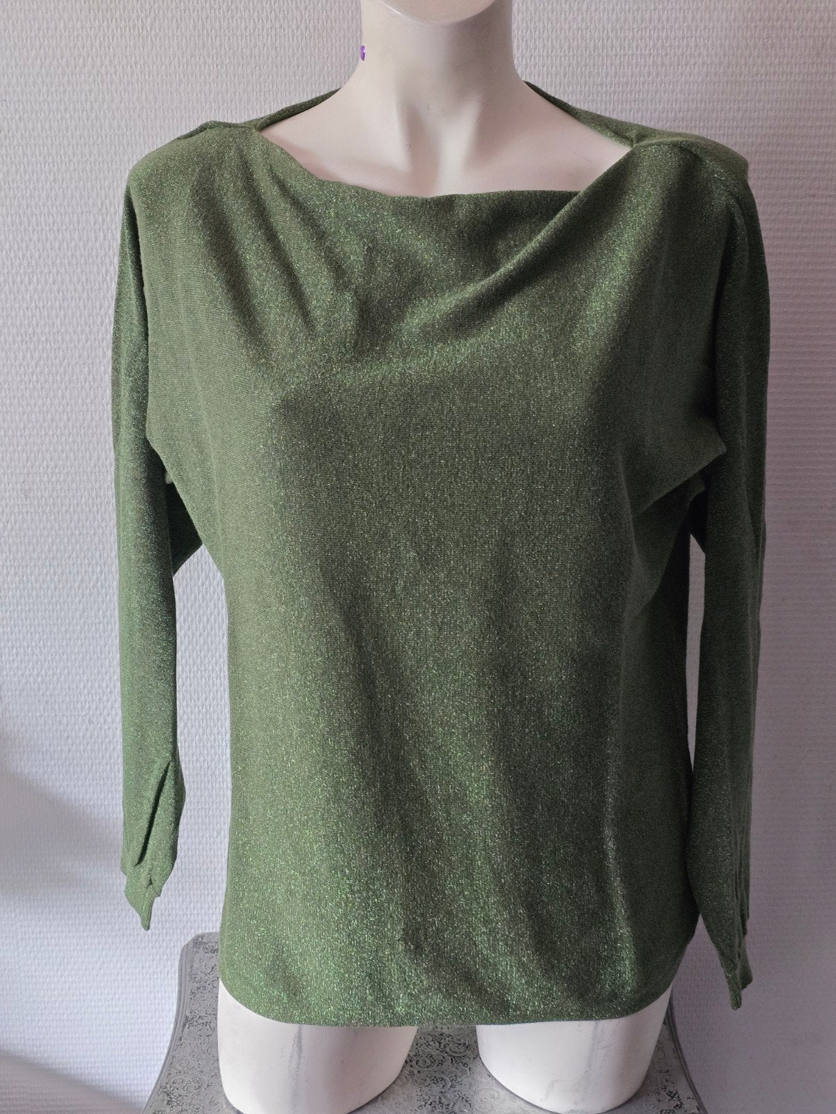 Costes Groene Trui met Lange Mouwen en Glitters - Maat L, Kleding | Dames, Maat 42/44 (L), Ophalen of Verzenden, Costes, Gedragen
