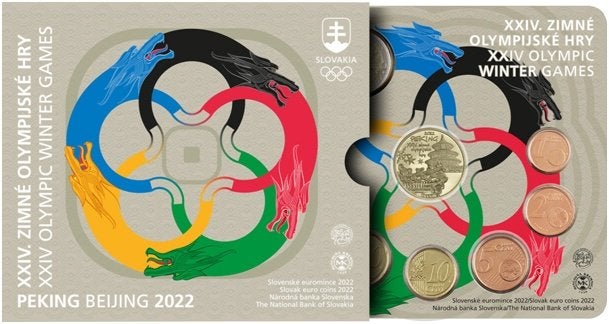 BU set Slowakije 2022 - 1 cent t/m 2 euro - Blister Peking, Postzegels en Munten, Munten | Europa | Euromunten, Verzenden, Slowakije