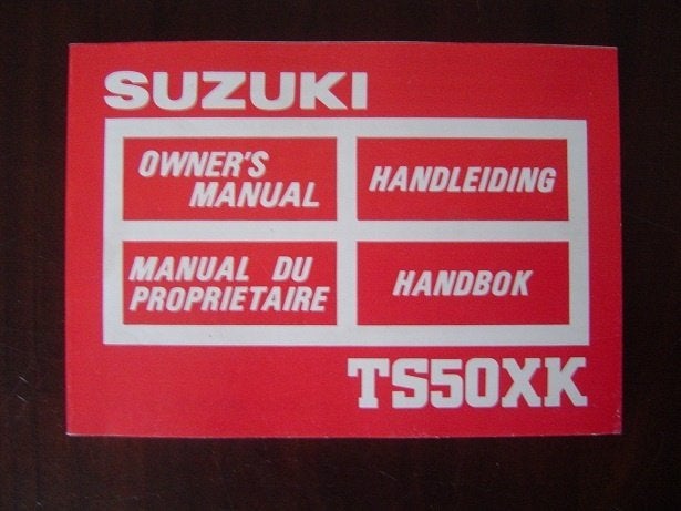 Suzuki TS50XK 1986 bromfiets handleiding TS50 XK, Ophalen of Verzenden, Gebruikt