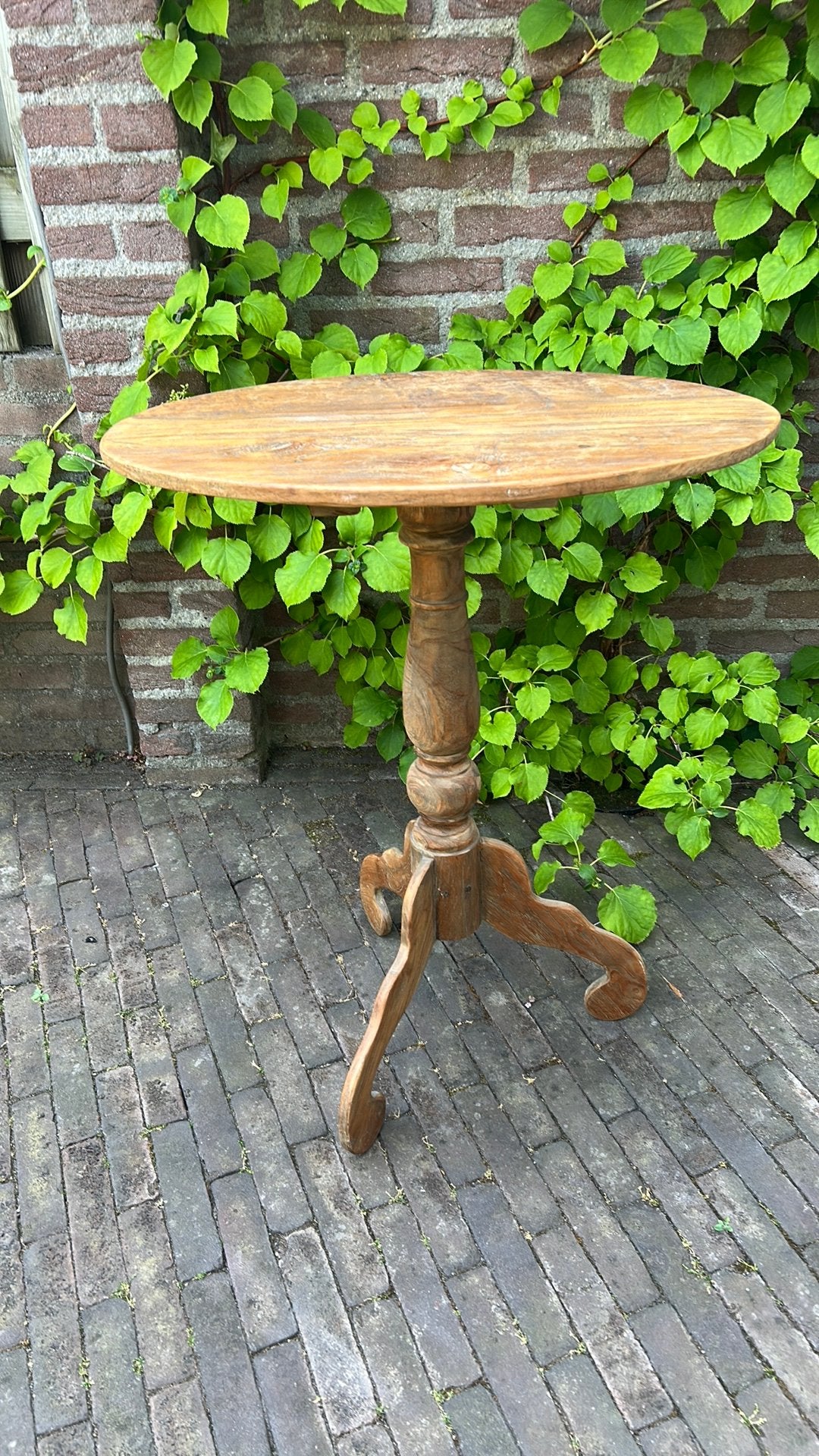 Wijn tafeltje, Ophalen, 55 tot 75 cm, Hout, Landelijk