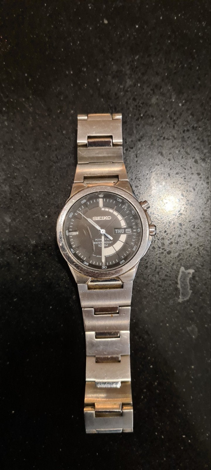 Seiko kinetic horloge., Gebruikt, Staal, Polshorloge, Ophalen of Verzenden
