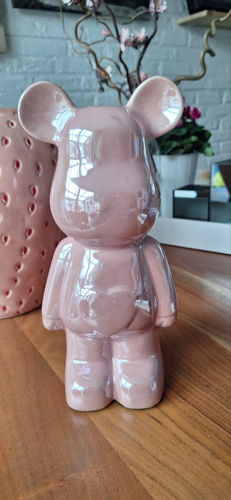 beeld beer babypink, Ophalen of Verzenden, Zo goed als nieuw, Dier