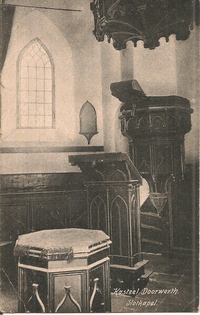 Oude Ansichtkaart Kasteel Doorwerth Slotkapel Gelderland, Ophalen of Verzenden, 1920 tot 1940, Gelopen, Gelderland
