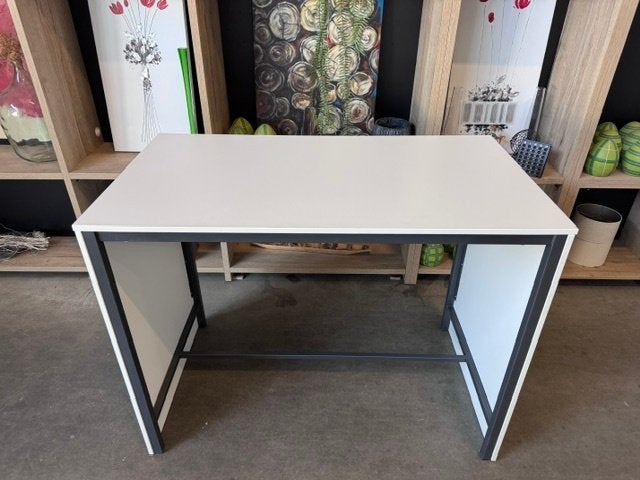 Bartafel met antraciet frame en wit blad, 1 stuk