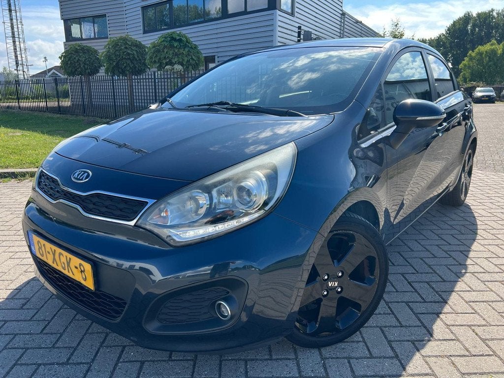 Kia Rio 1.2 CVVT Super Pack 2012 Cruise Clima Keyless 5DRS, Auto's, Euro 5, 4 cilinders, Blauw, Origineel Nederlands