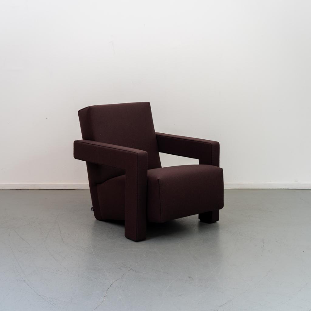 2x Cassina Utrecht fauteuil 637 Bruin – Stof, Huis en Inrichting, Fauteuils, Niet ingevuld, Niet ingevuld, Nieuw, Stof