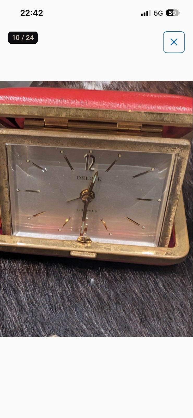 Vintage DELUXE Reiswekker - 7 Jewels, Ophalen of Verzenden