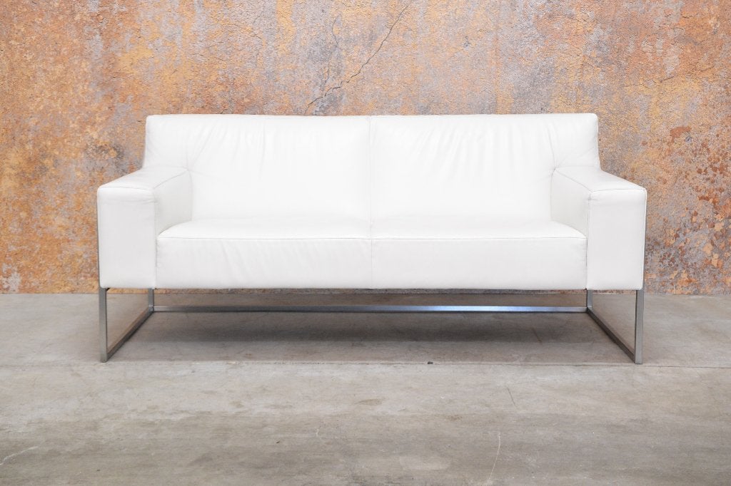 In zeer goede staat! witte leren Leolux Adartne design bank!, Leolux, Leolux, 150 tot 200 cm, Tweepersoons