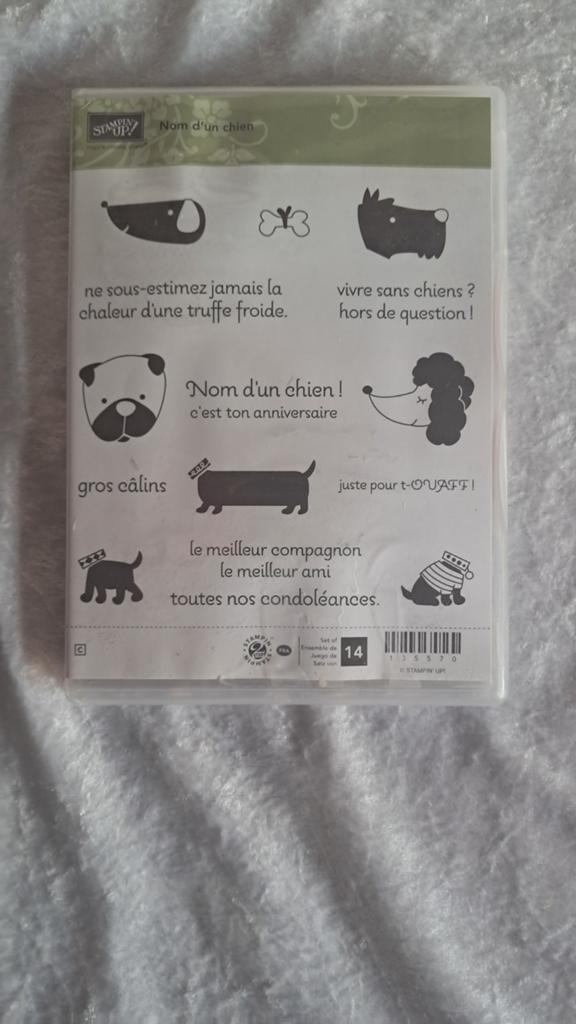 zgan. Stempelset Nom d'un chien, Stampin Up Hot diggity dog, Ophalen of Verzenden, Zo goed als nieuw, EZ-mounted stempel
