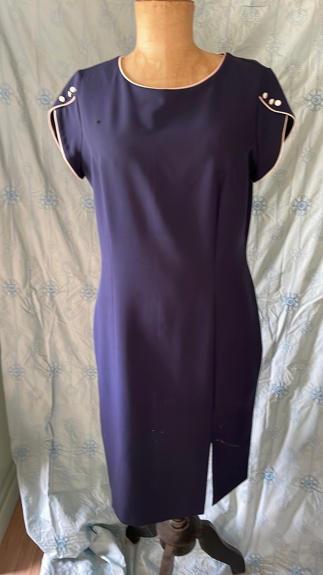 Vintage jurk maat M, Maat 38/40 (M), Blauw, Ophalen of Verzenden, Zo goed als nieuw