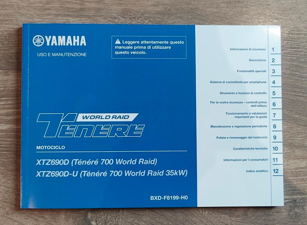 2026 Yamaha Tenere World Raid Uso e Manutenzione (Italiaans), Motoren, Handleidingen en Instructieboekjes, Verzenden, Yamaha