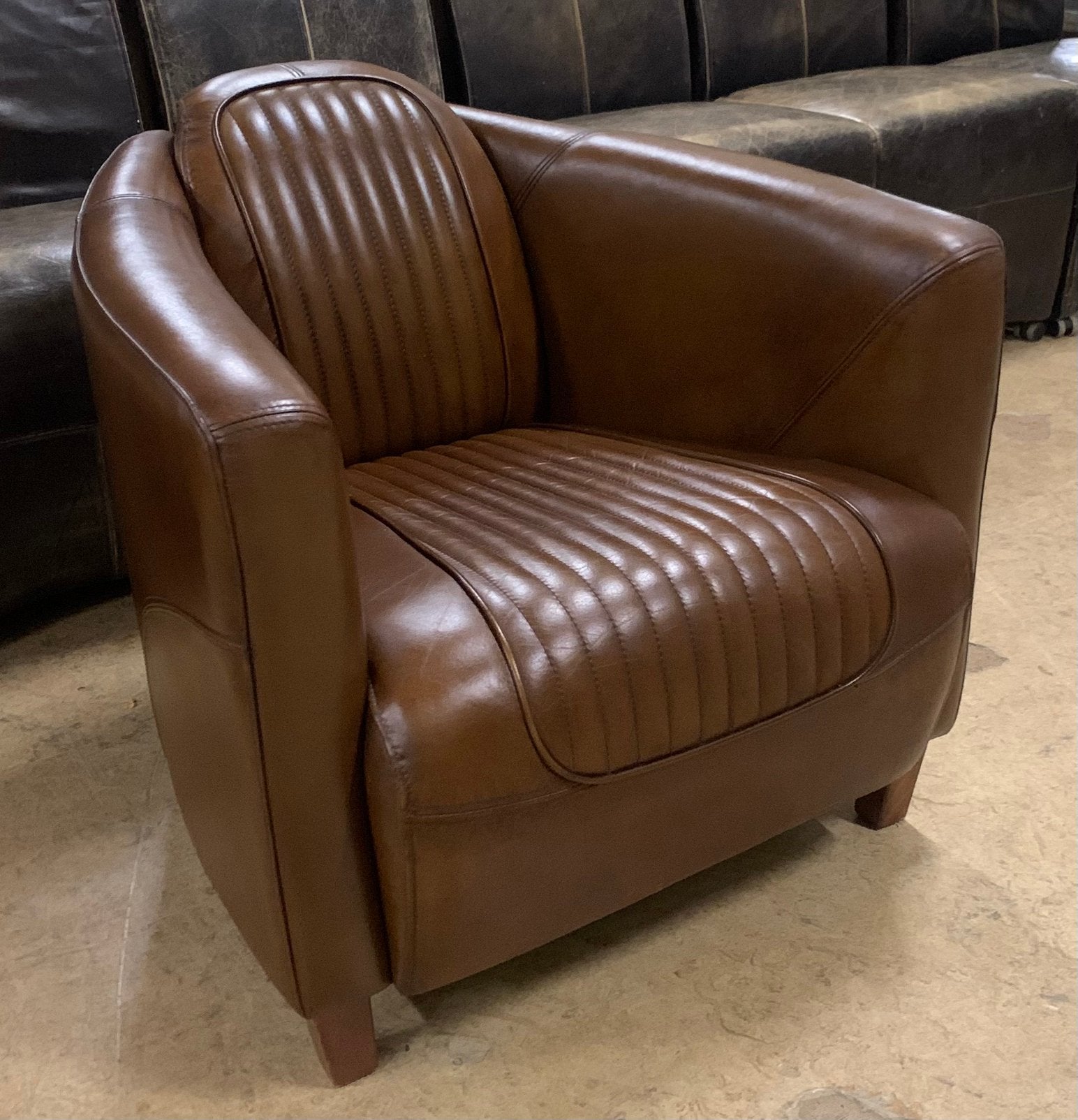 Prachtige Aviator Chair Bruin., Gebruikt, Ophalen of Verzenden, 50 tot 75 cm, Leer