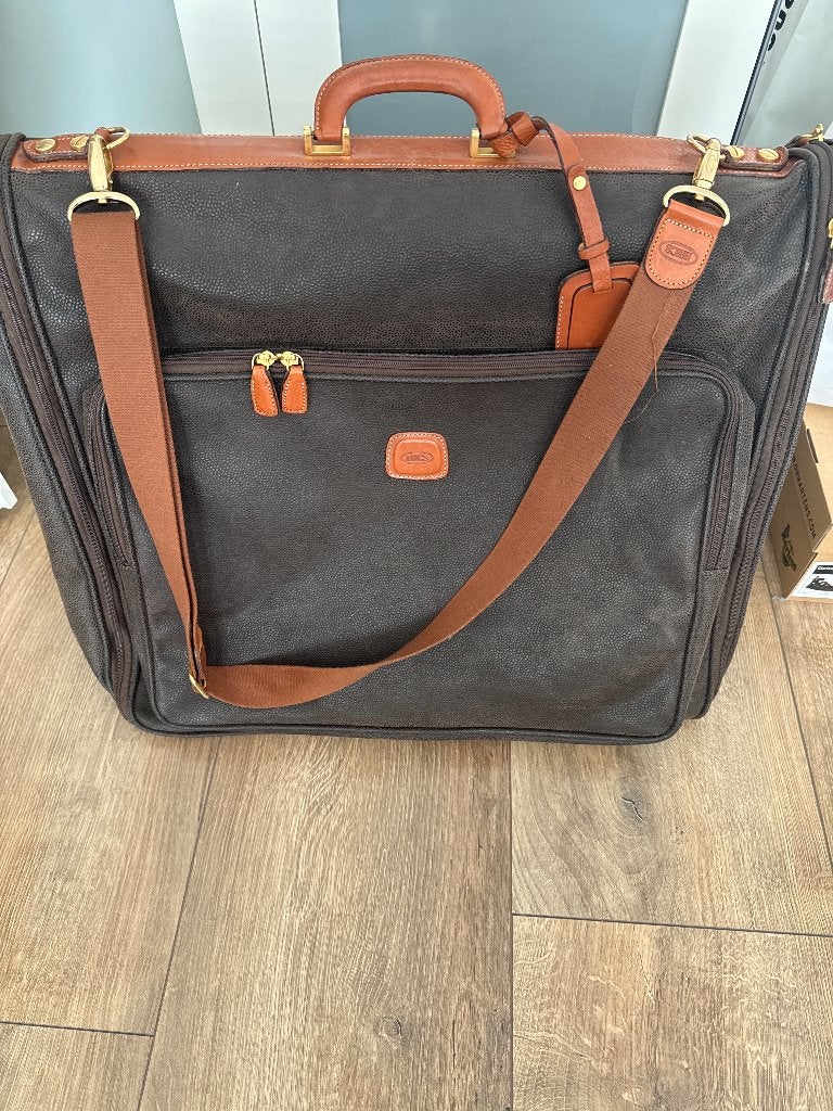 Brics kledinghoes leer, Sieraden, Tassen en Uiterlijk, Tassen | Reistassen en Weekendtassen, Ophalen, 30 cm of meer, Bruin, Minder dan 35 cm