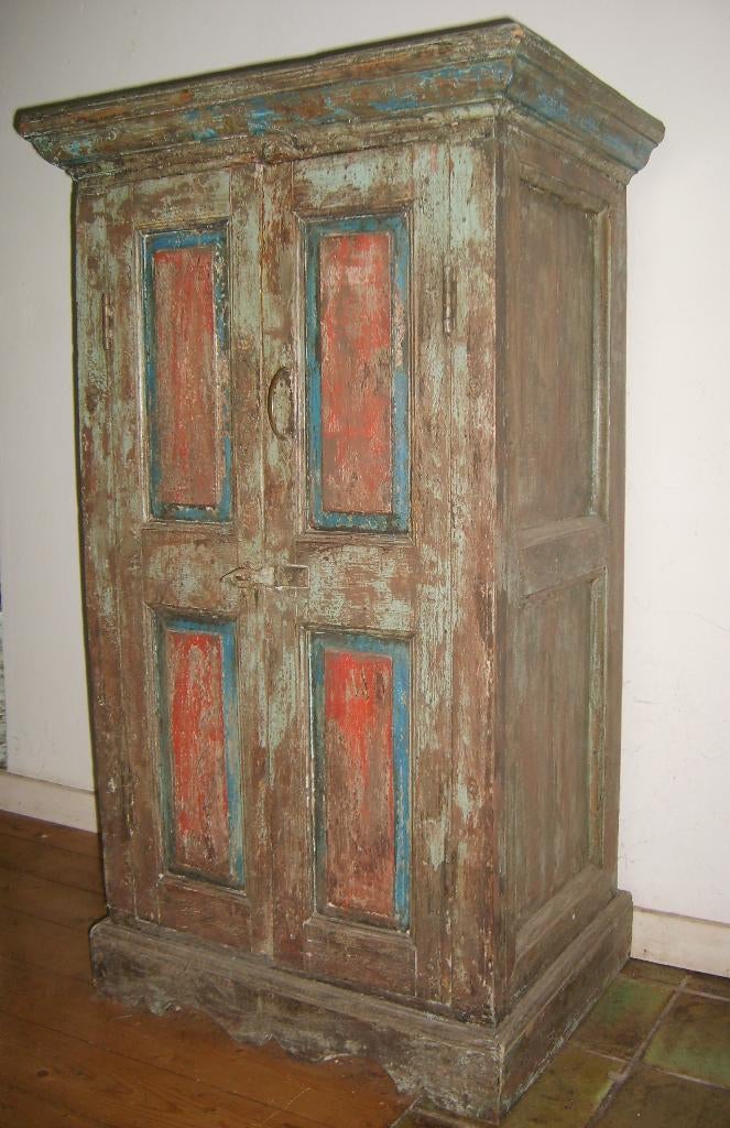 Unieke vintage Indiase kast – massief hout – 120 cm, Antiek en Kunst, Antiek | Meubels | Kasten, Ophalen