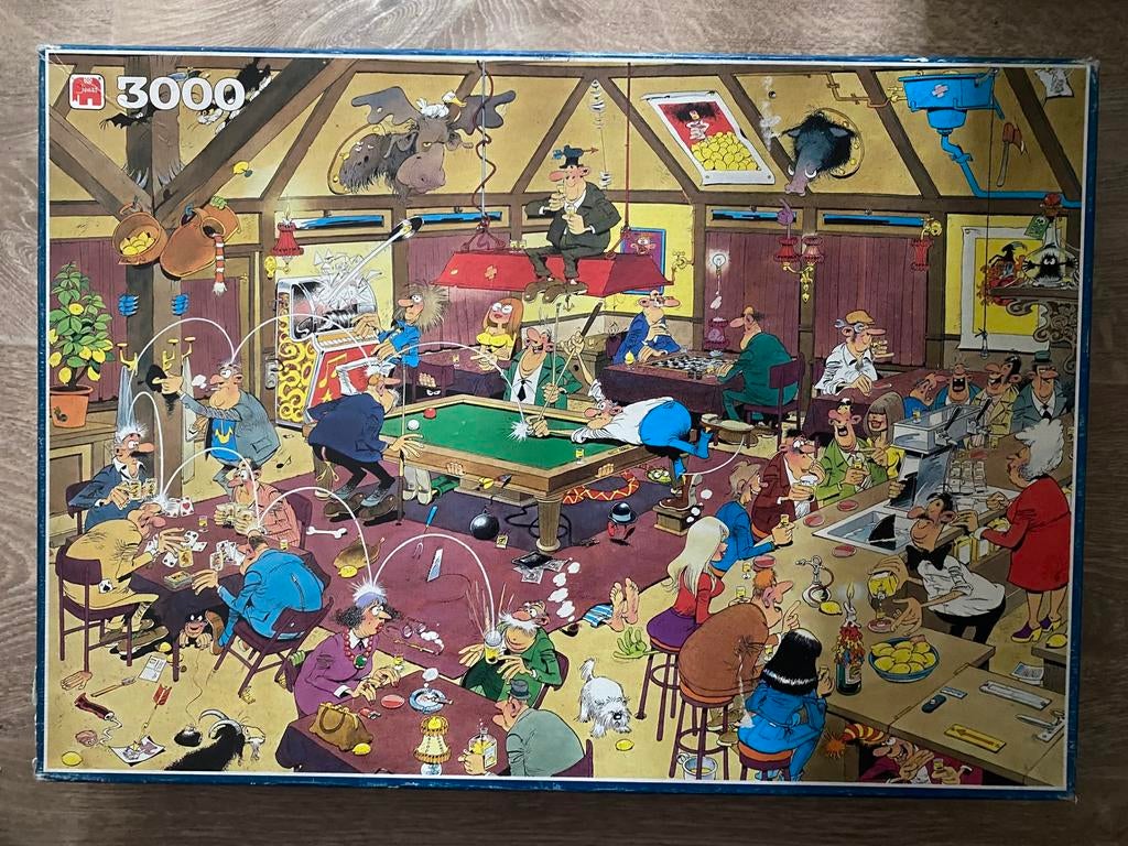 Jan van Haasteren Biljarten 3000 st, Hobby en Vrije tijd, Denksport en Puzzels, Ophalen, 500 t/m 1500 stukjes, Zo goed als nieuw
