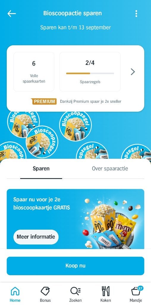 AH Bioscoopzegels, Albert Heijn, Ophalen of Verzenden