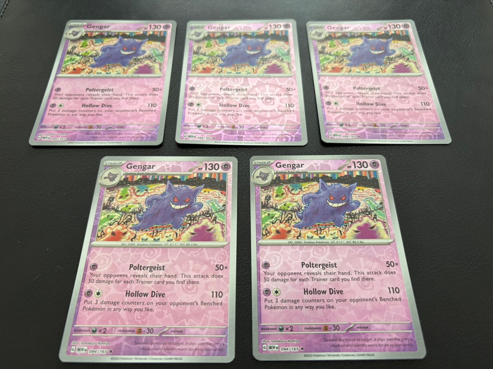 5x Gengar Reverse Holo - 151 MEW (zeer goede staat), Ophalen of Verzenden, Zo goed als nieuw
