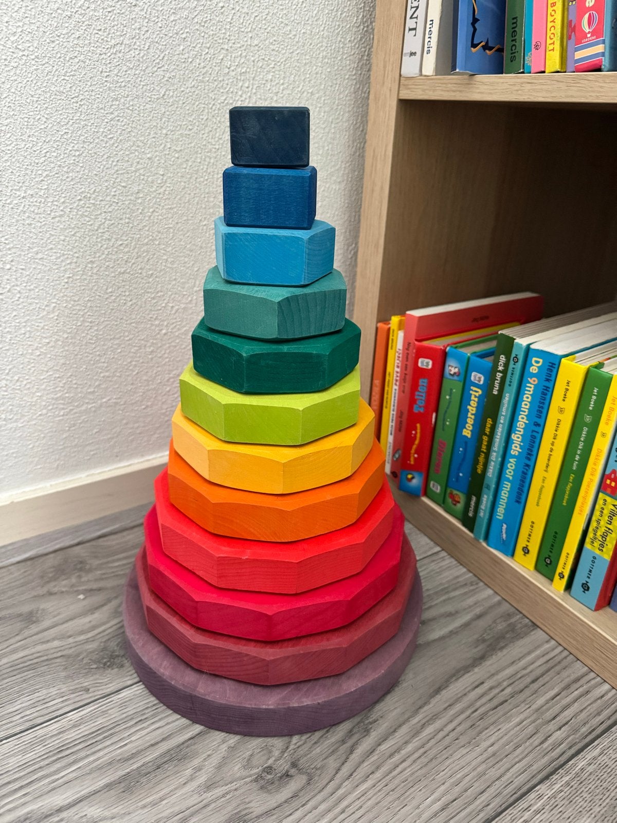 Grimm's XL Houten Stapeltoren Regenboog, Ophalen, Zo goed als nieuw, Overige merken
