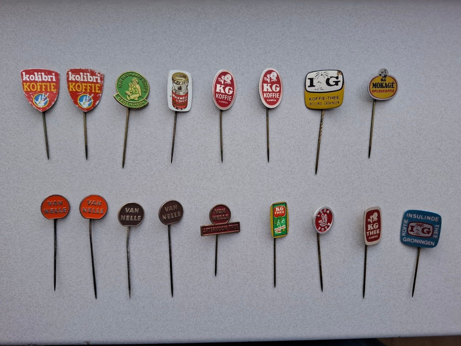 Vintage speldjes pins prikkers koffie en thee, Ophalen of Verzenden