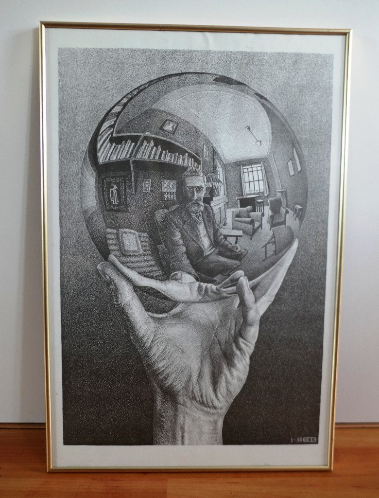 Kunstposter M.C. Escher - Hand met spiegelende bol, Ophalen, Portret, Ets