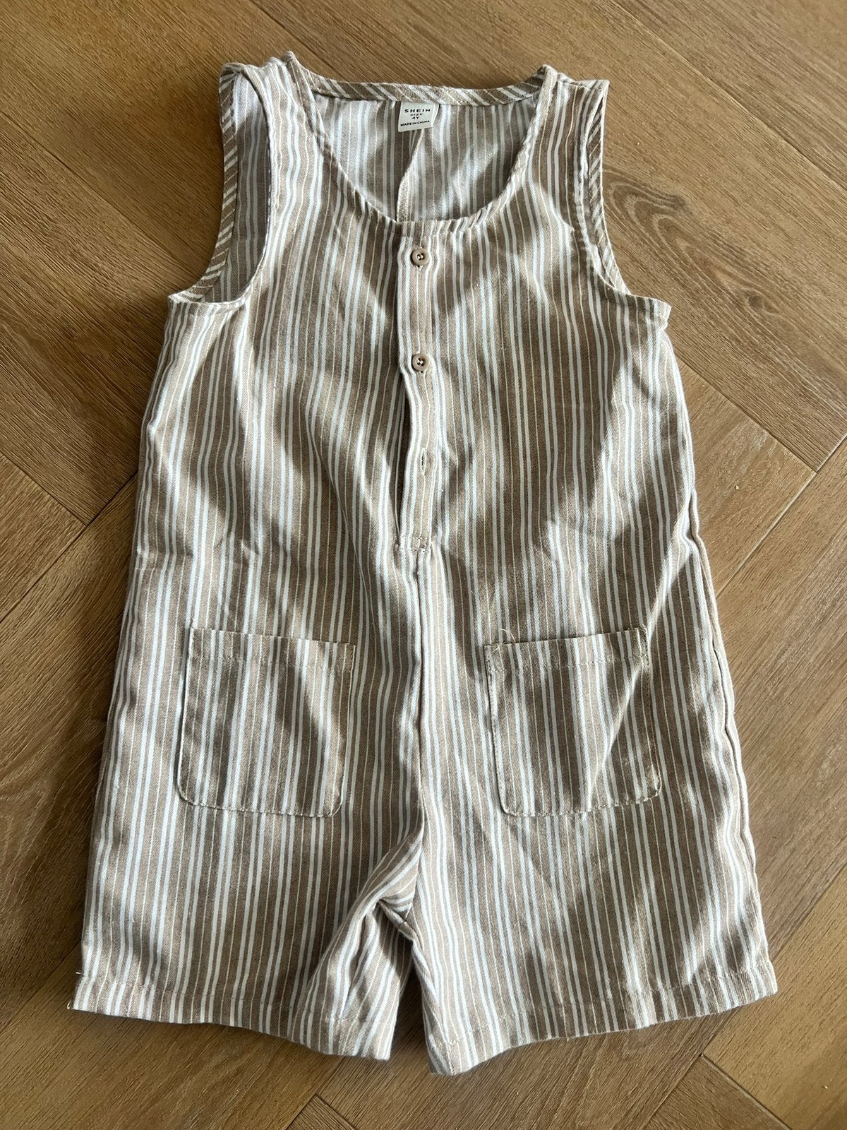 Shein overall bruin creme maat 110, Ophalen of Verzenden, Zo goed als nieuw, Jongen of Meisje