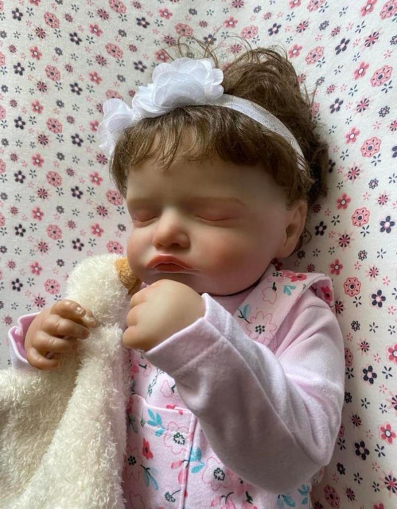 Lief slapend Reborn meisje ️ levensecht, Verzenden, Zo goed als nieuw, Babypop, Levensecht of Reborn