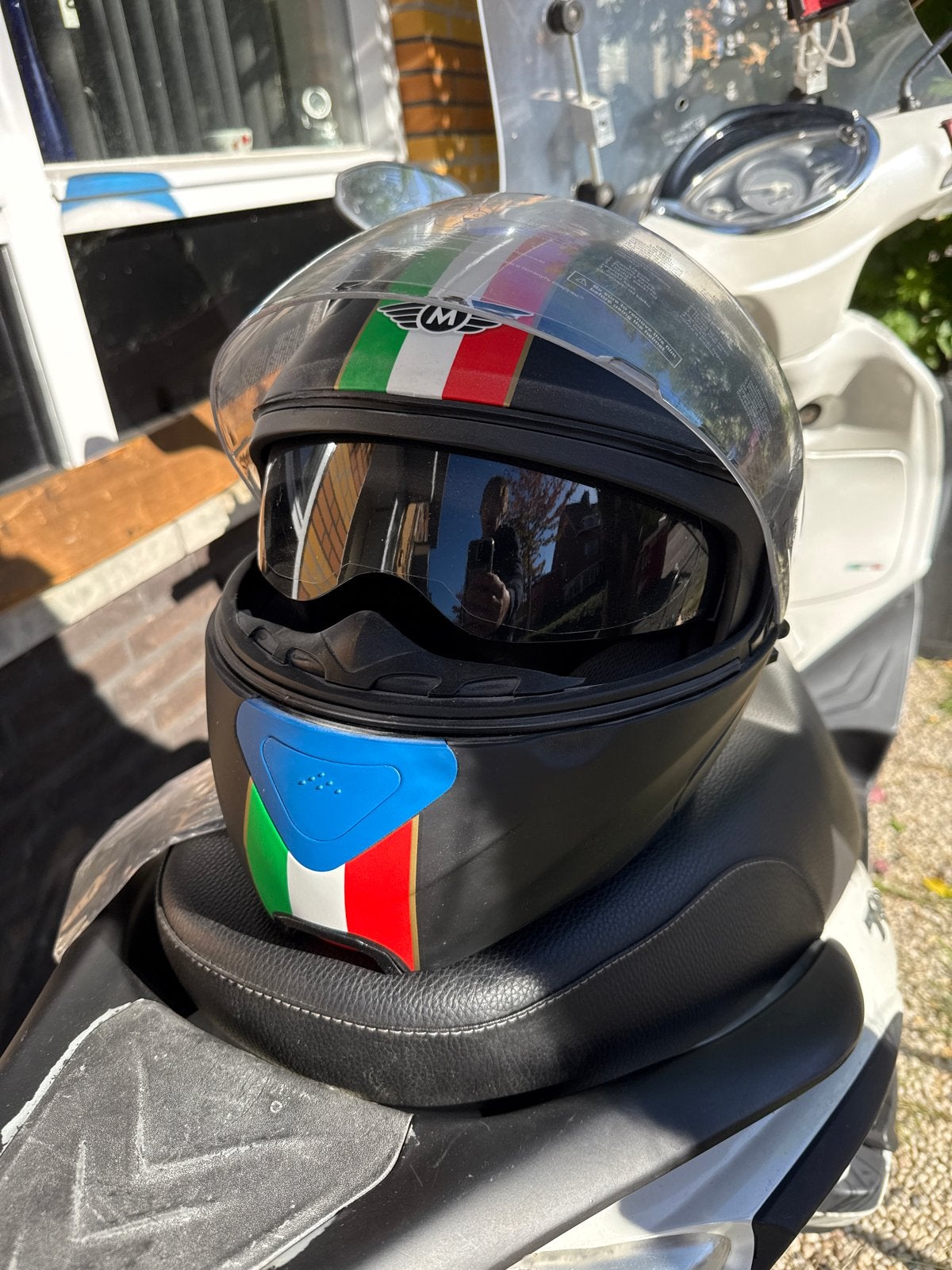 MOTO Systeemhelm met Italiaanse vlag design, Overige merken, M, Systeemhelm, Heren
