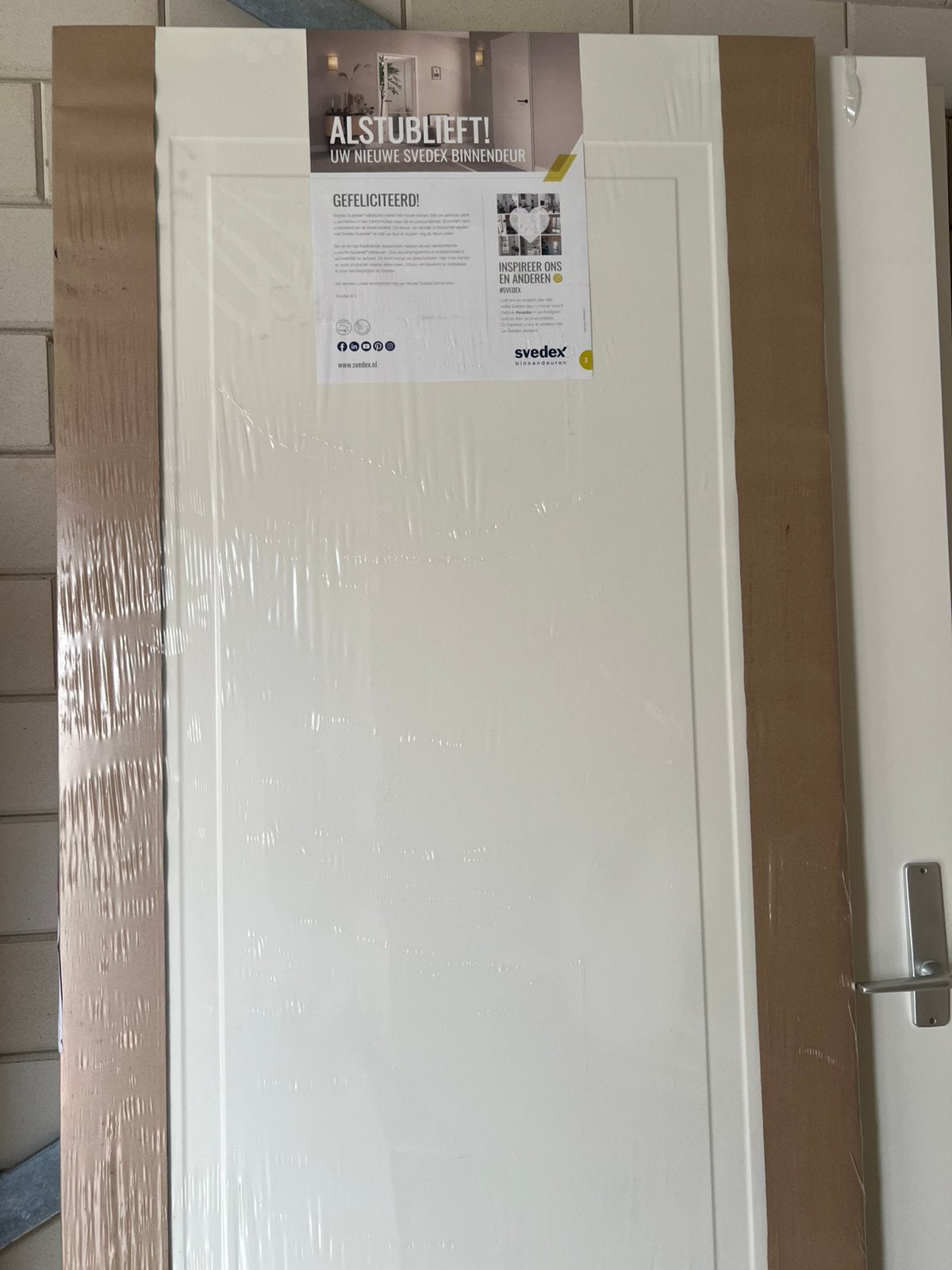 Nieuw Svedex Cameo CE03 stompe deur 231,5x83 (zonder beslag), Ophalen, 80 tot 100 cm, 215 cm of meer, Binnendeur